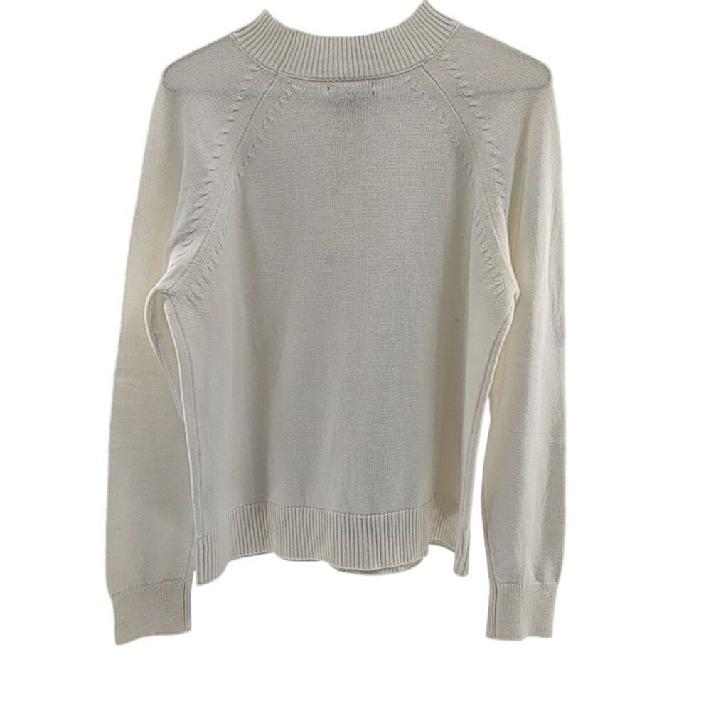 Quince Women 100% Organic Cotton Mockneck Sweater Ivory S - Picture 2 of 2